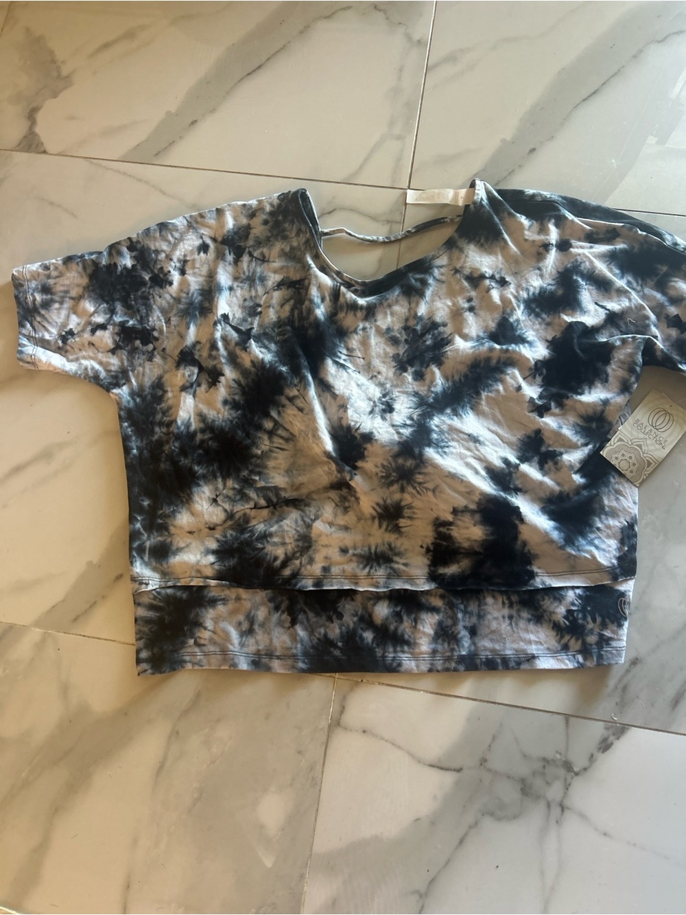 Balance Collection Tie-Dye Front Tie Workout Top NWT